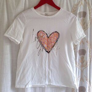 River Island Love Yourself Heart Graphic Tee Women's 10